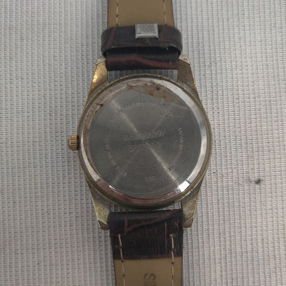 Vintage Quartz Stainless Steel Simulated Leather Watch Steampunk Repair/Parts