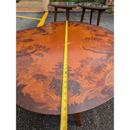 Buchschmid & Gretaux Inlay Inlaid Marquetry 3 pc. Coffee table and 2 End Tables