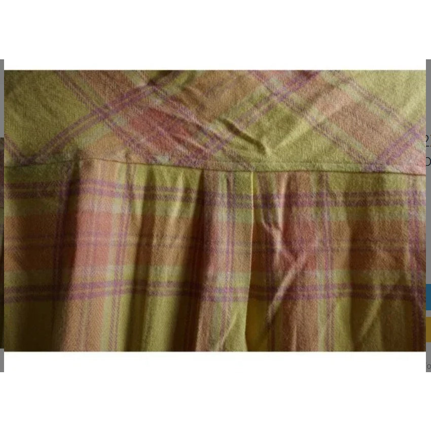 BP. Boyfriend Plaid Button-up Shirt Trevor Plaid Collared Neck Pink Yellow SMALL