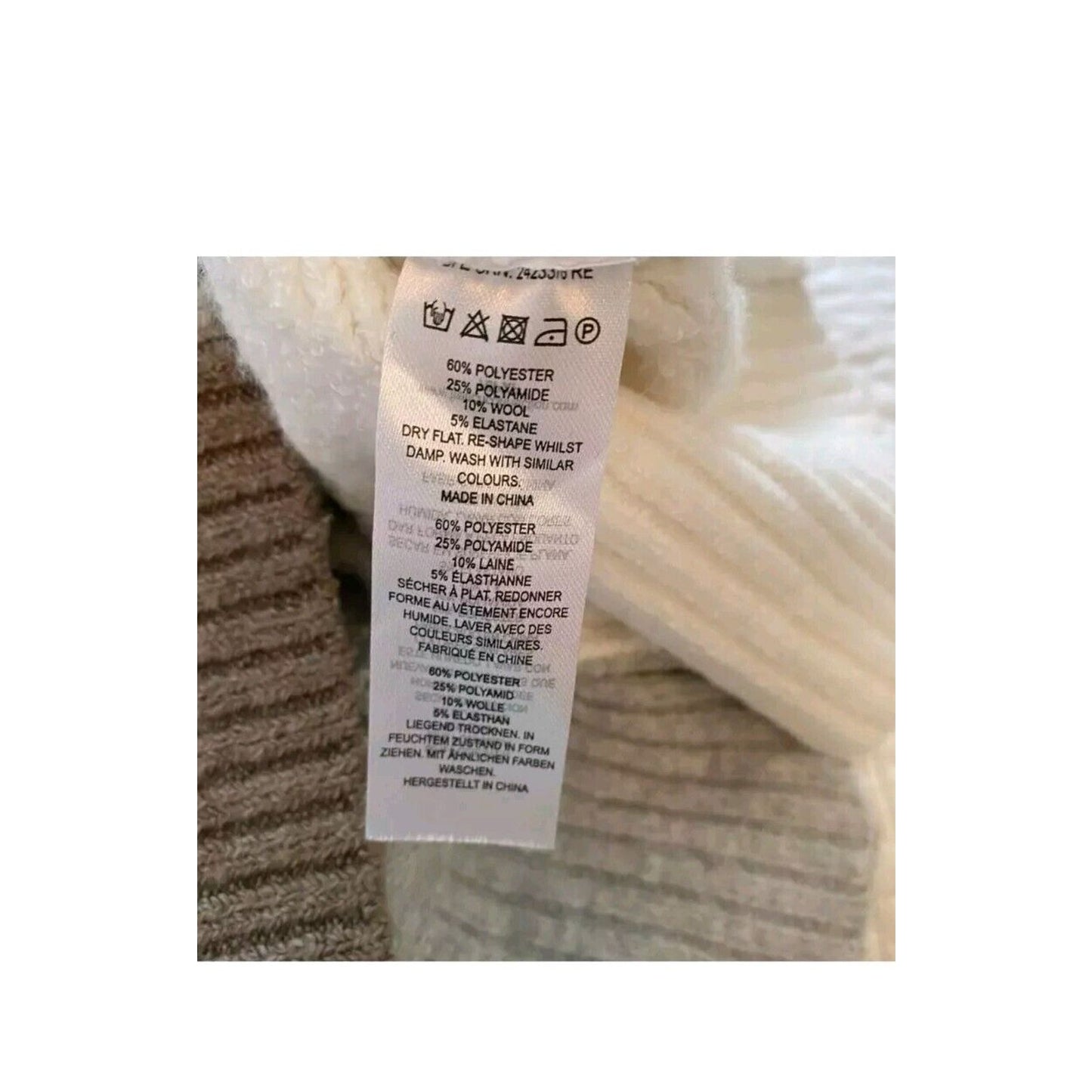 FRENCH CONNECTION Colorblock Grey Ivory Tan Sophia Viola Sweater Pullover SMALL
