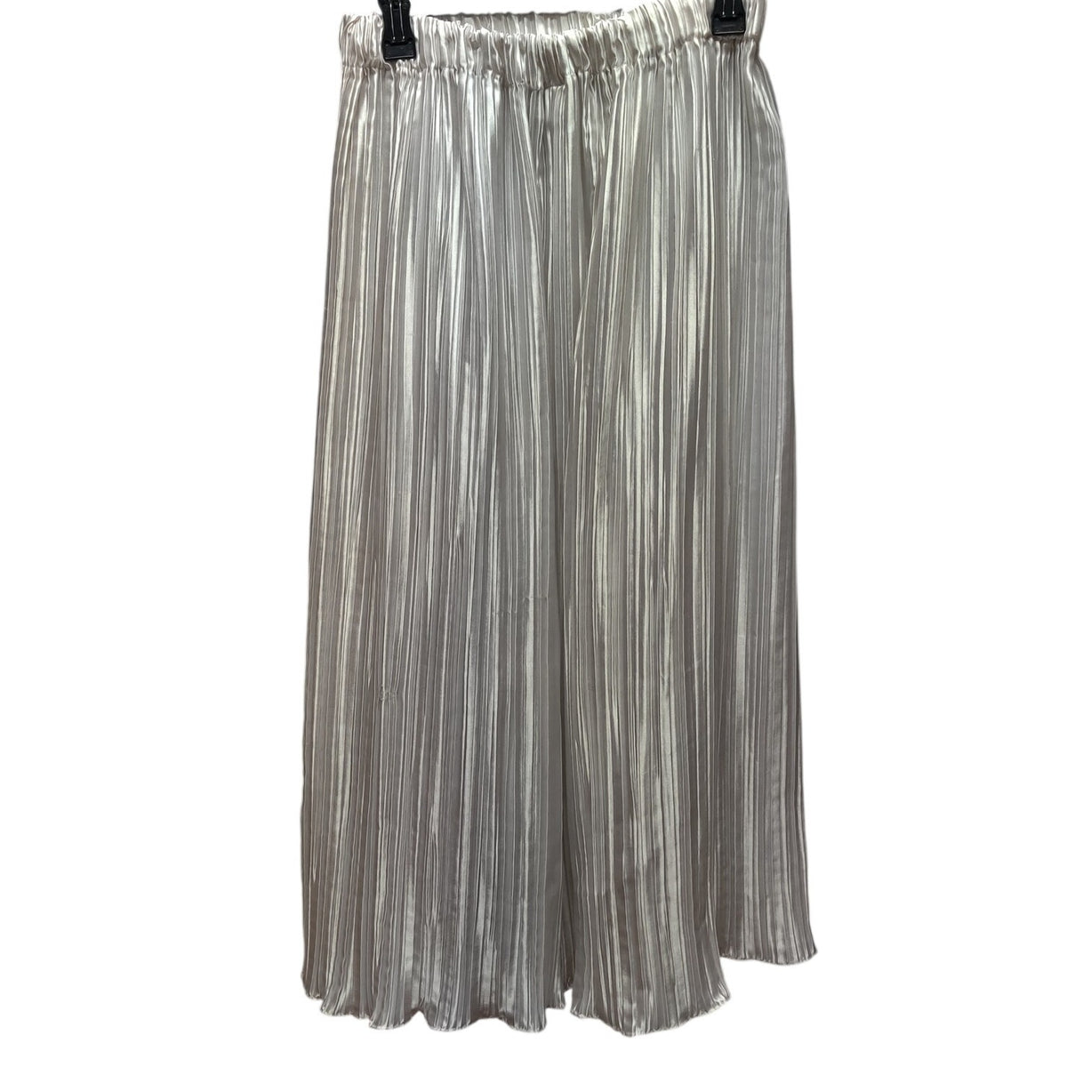 Vintage Scala Metallic Silver Pleated Maxi Skirt Liquid Satin 90s Y2K Size L