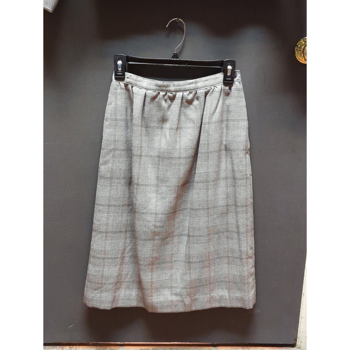 Sheridan Square Plaid Skirt Suit Set Vintage 80s Power Suit Career Chic Size 8