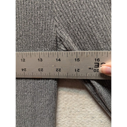 Abound Side Slit Rib Knit Long Sleeve Round Neck Midi Dress Sz Small Grey NWT