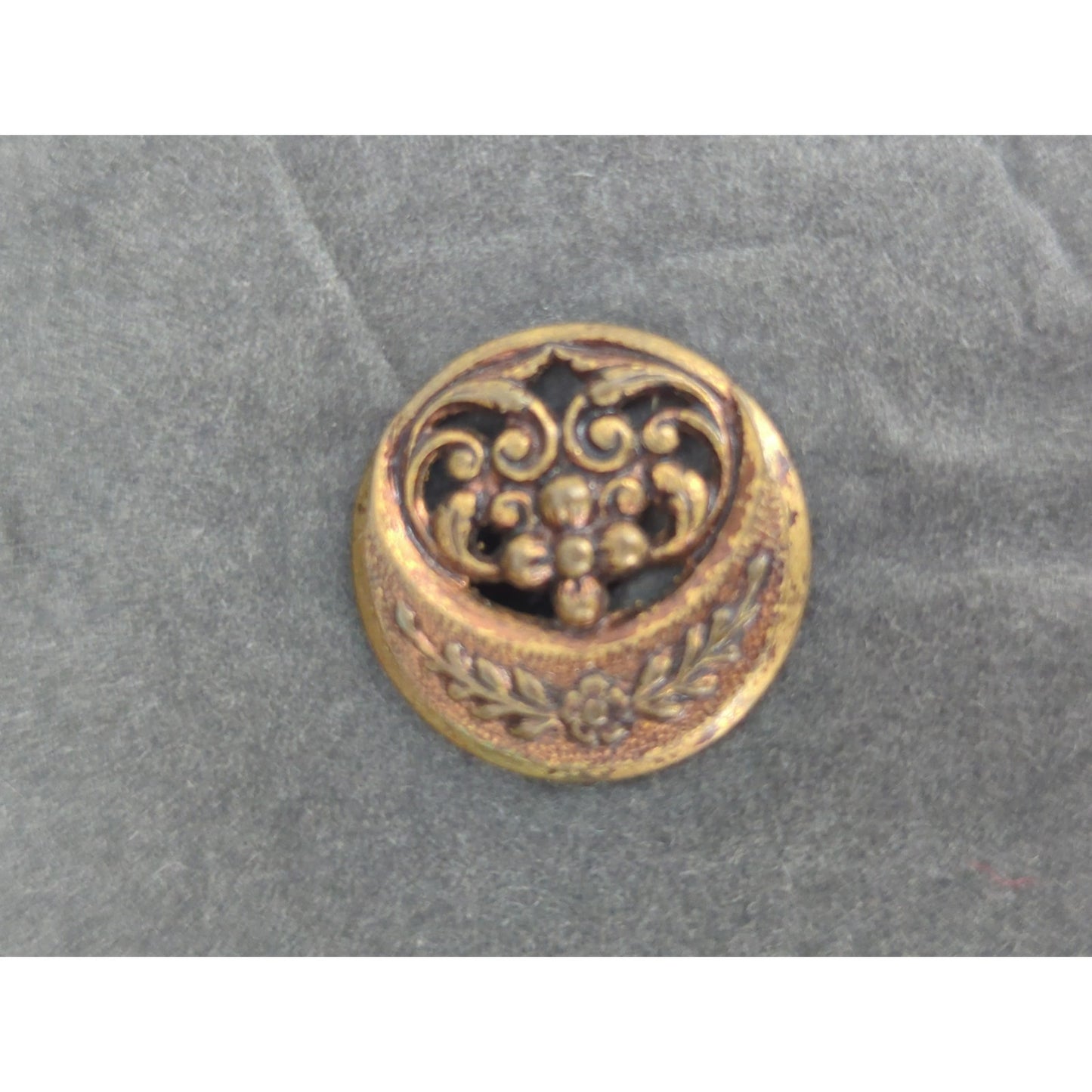 LOT L of 10 Antique Vintage Victorian Brass Mixed Materials Buttons ESTATE FIND