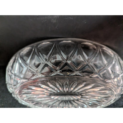 Vintage Cut Glass & Pierced Silverplate Relish Dish Set