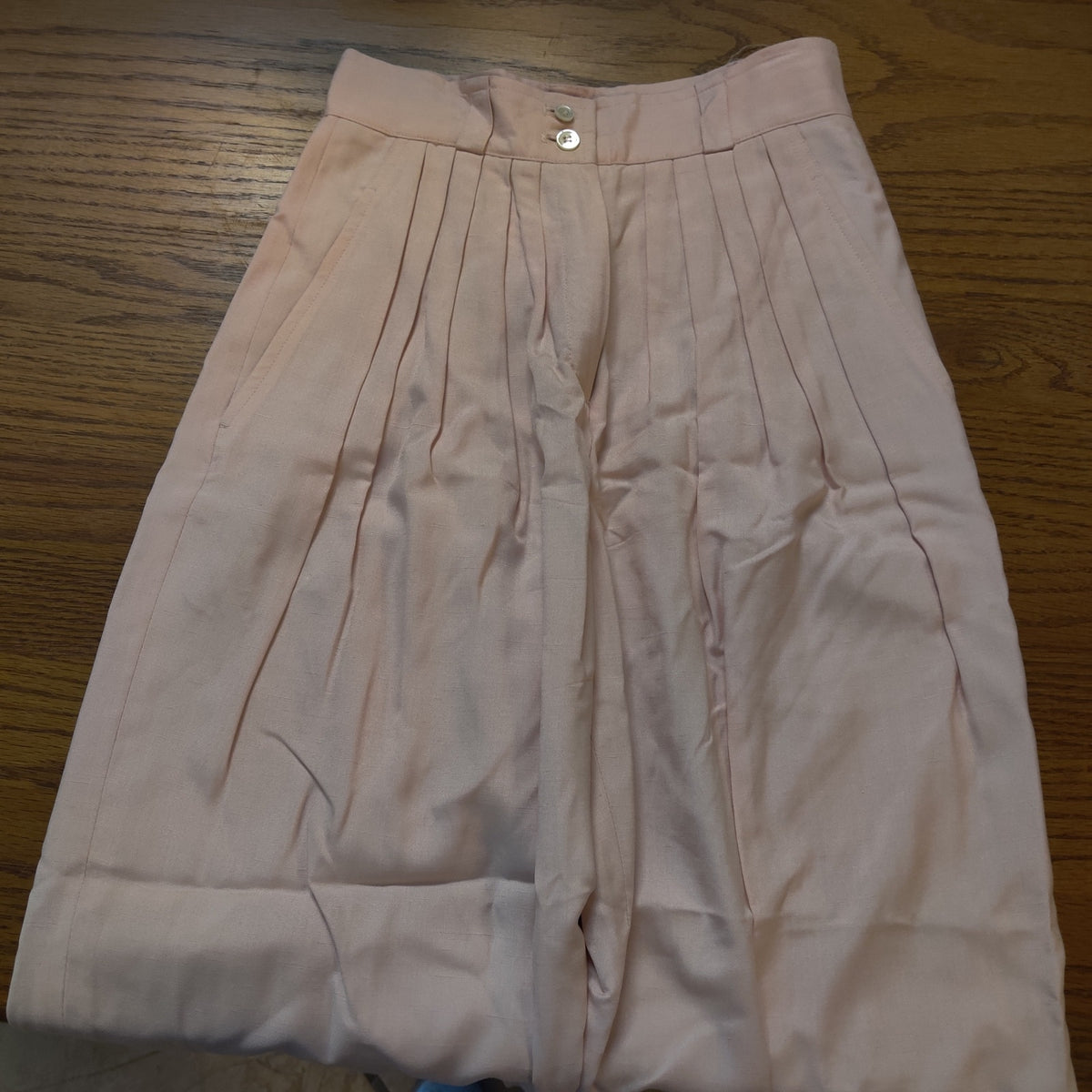 Vintage 90s Liz Claiborne Pink High Waisted Pleated Tapered Rayon Trousers 2P