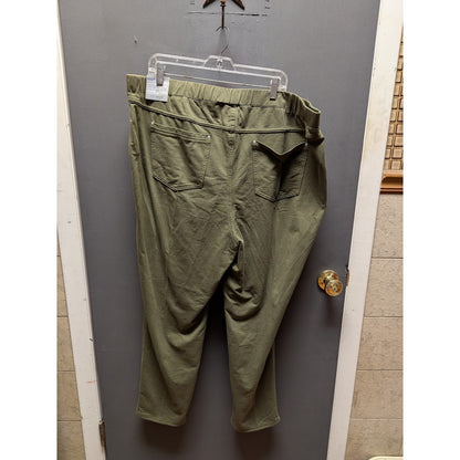 Catherines Knit Jean Pull On Olive Green Pants Size 3X Plus NEW Casual Summer