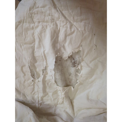 comforter Quilt NEEDS REPAIR shabby chic pink green cream 80" c 90"