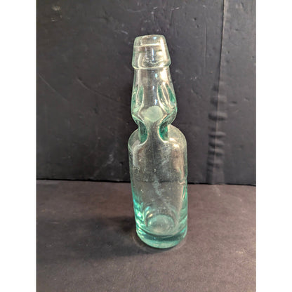 Antique Codd Neck Glass Soda Bottle Aqua Embossed Star Marble Stopper