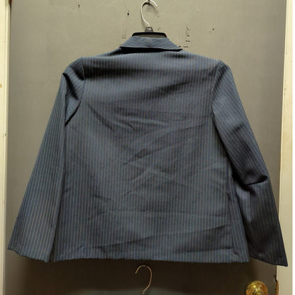 Vintage Blue Pinstripe Skirt Suit Set 90s Career Chic Plus Size 1X