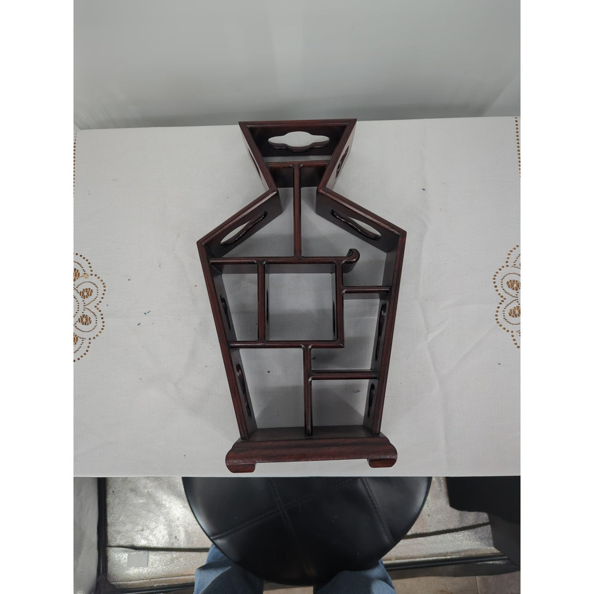 Vintage Asian Rosewood Duobaoge Wall Shelf Curio Display Cabinet