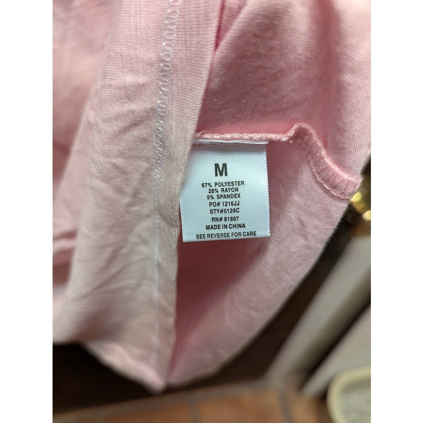 NEW Kikit Size Medium Pink VNeck short Sleeve Tee Tshirt Casual