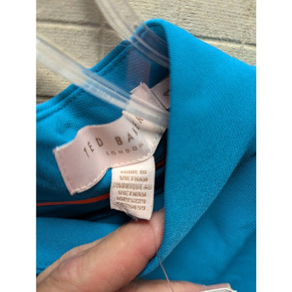 TED BAKER Size 4 Women’s Cormier Turquoise Cut Out Fluted Shift Dress NEW Blue
