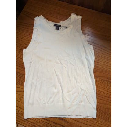 .Halogen Off-White Viscose Blend Sleeveless Sweater Knit Tank Size XL NEW