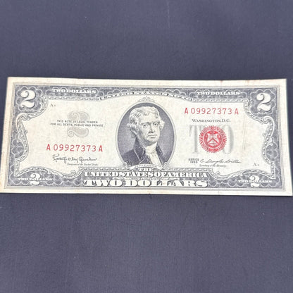 Paper Currency Bank Note USA Paper Money $2 Series 1963 red seal