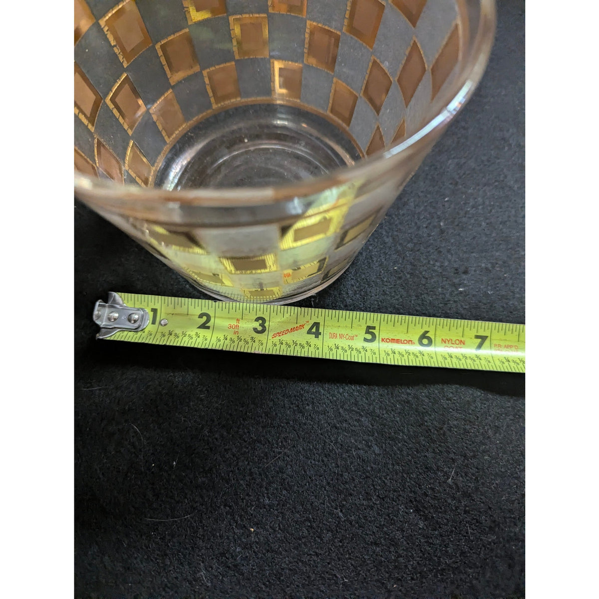 Vintage Culver Ice Bucket Golden Square Checkered 22K Gold MCM Barware MCM