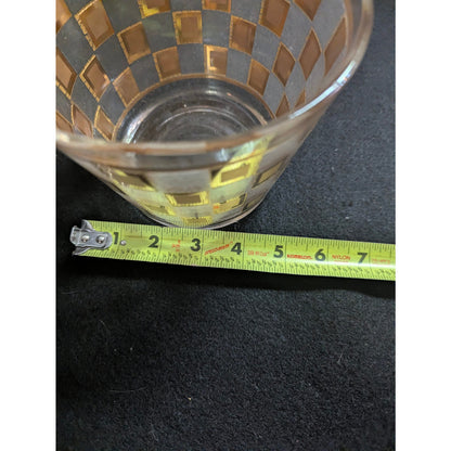 Vintage Culver Ice Bucket Golden Square Checkered 22K Gold MCM Barware MCM