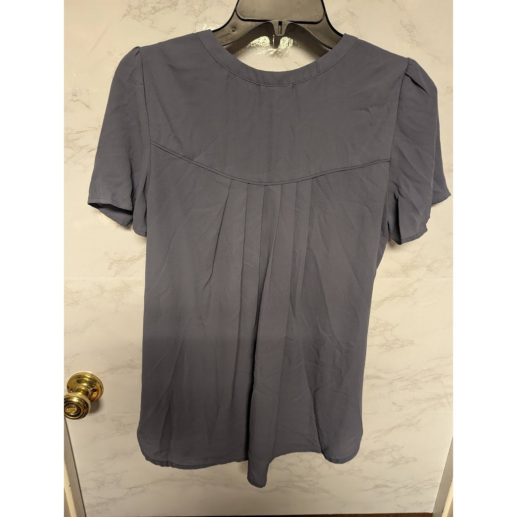 Pleione NEW Womens Size Small blouse top Notched Neck high low tunic cypress