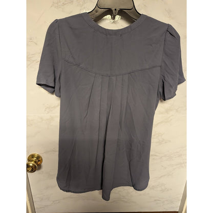 Pleione NEW Womens Size Small blouse top Notched Neck high low tunic cypress