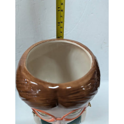 Large Ceramic Fruit lady headvase planter Multi 9" tall LEMON LUSH spectacles