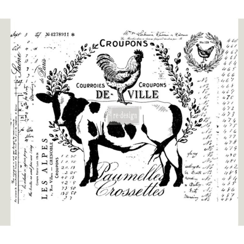 Re-Design with Prima – FARM DELIGHTS - Dry Rub Transfer COW Farmhouse
