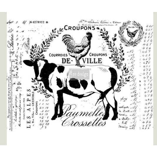 Re-Design with Prima – FARM DELIGHTS - Dry Rub Transfer COW Farmhouse