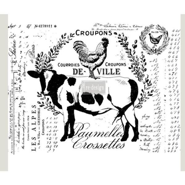 Re-Design with Prima – FARM DELIGHTS - Dry Rub Transfer COW Farmhouse