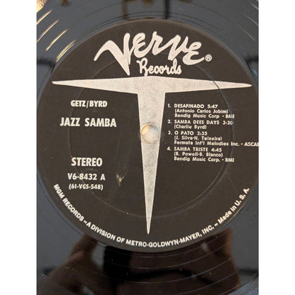 Vintage Stan Getz Charlie Byrd Jazz Samba Verve V6-8432 Gatefold Vinyl LP