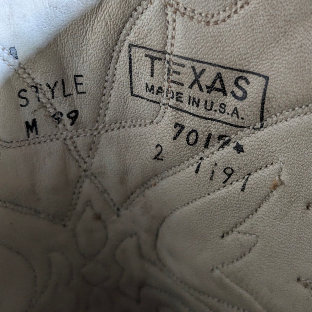 Texas Boot Co. 80's Cowboy boots Size 8.5 D Leather butterfly Style M99