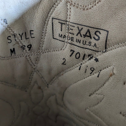 Texas Boot Co. 80's Cowboy boots Size 8.5 D Leather butterfly Style M99