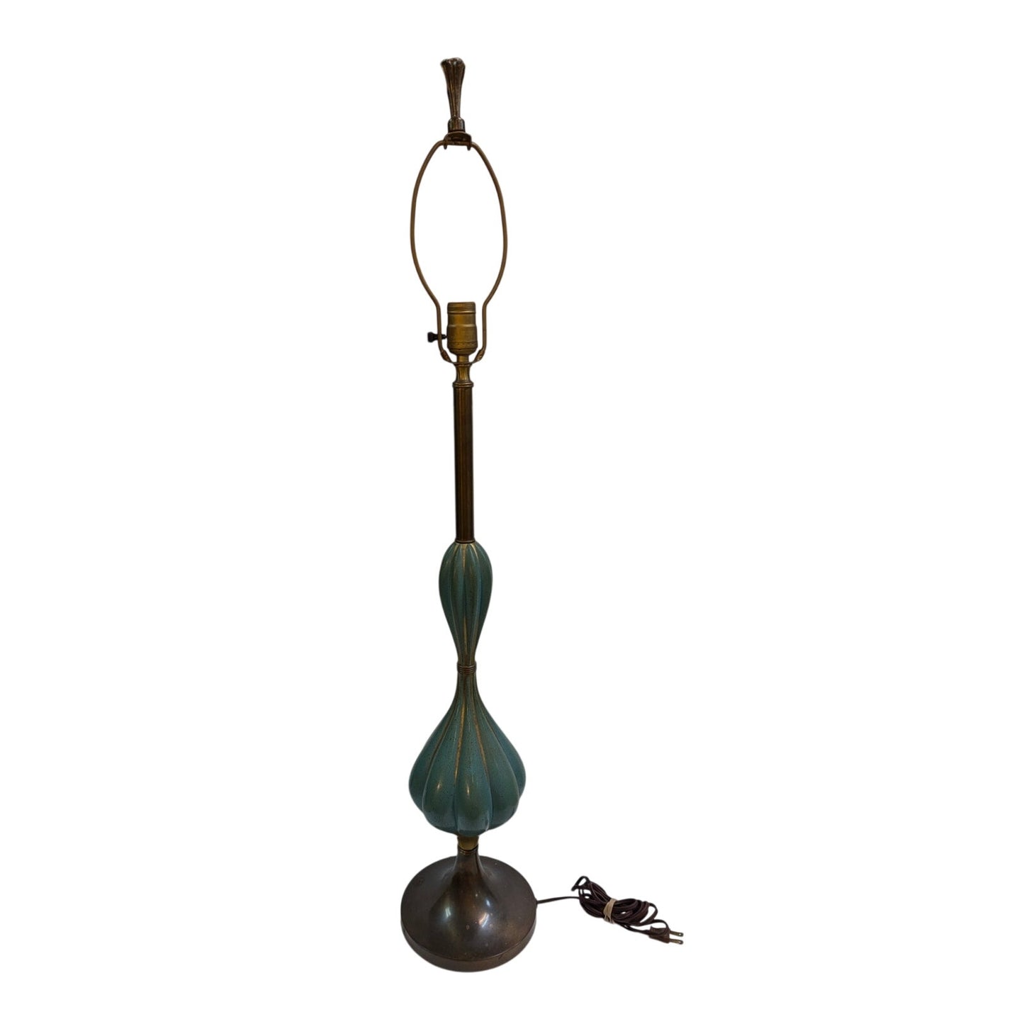Vintage Mid Century Modern Rembrandt 926 Brass Table Lamp Teal Blue MCM Genie