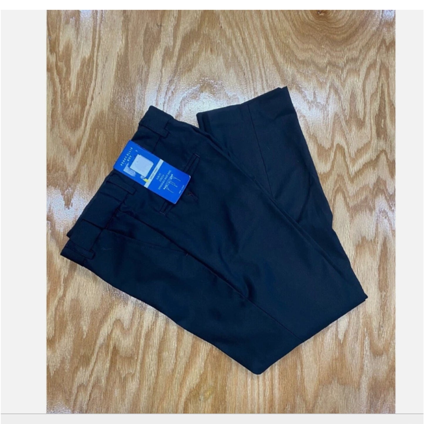 Perry Ellis Boys Dress Pants Size 8 Black Straight Slim Fit Slash Pockets Formal
