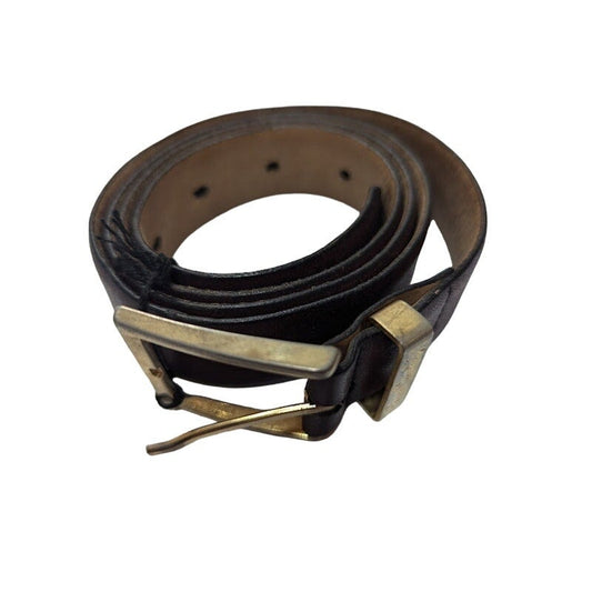 Pierre Cardin Brown Leather Pants dress Belt mens medium 1" Wide Mens