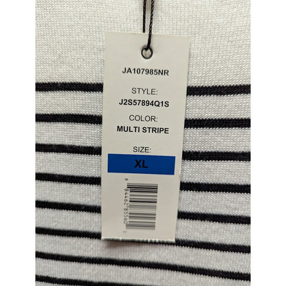 Joseph A. Extra/Large Multi Stripe top Shirt Blue Yellow White XL short sleeve