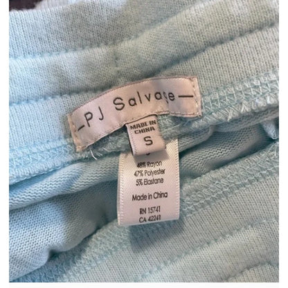 P.J Salvage Aqua Rainbow Stripe Pajama Pants Drawstring Waist Small sweatpants