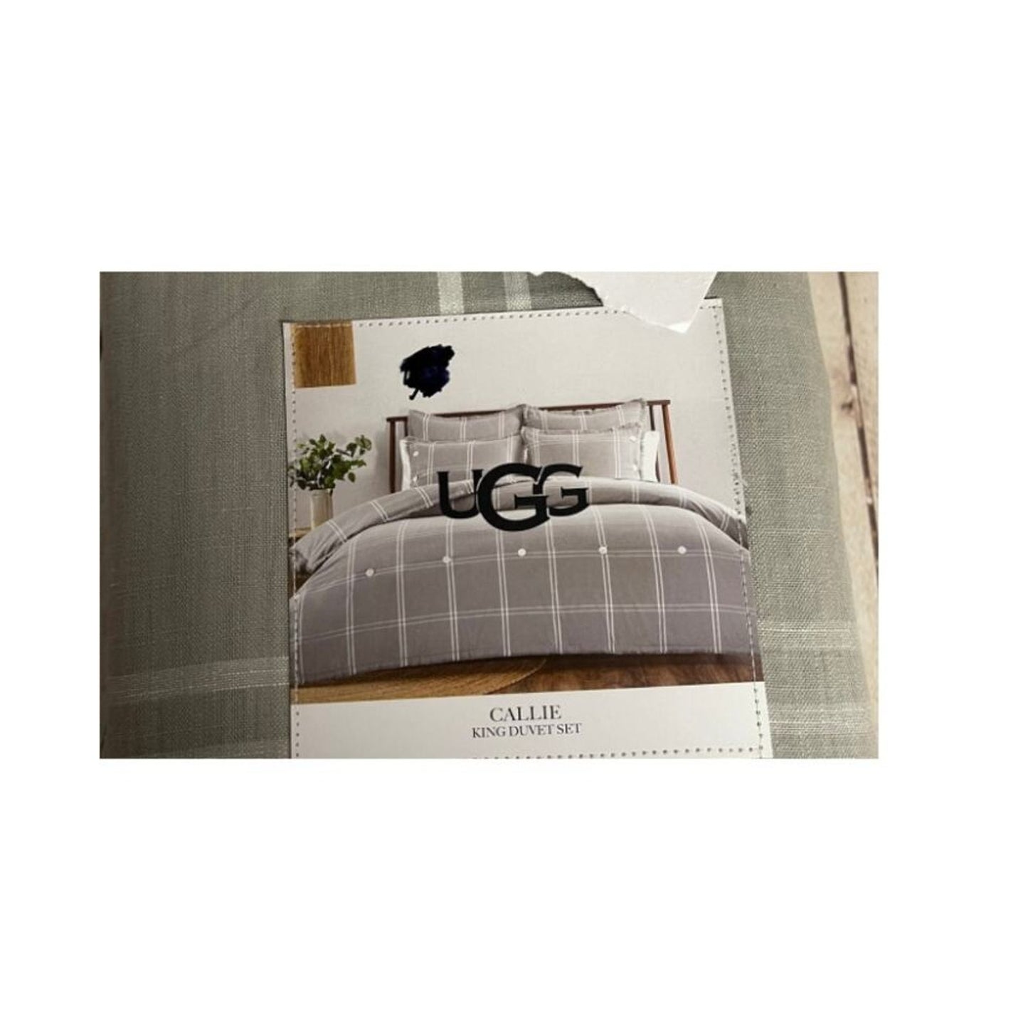 Ugg Callie Washed Yarn Dyed 3 Pc Duvet Cover Set King Bedding Seal Gray