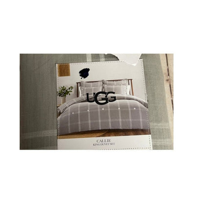 Ugg Callie Washed Yarn Dyed 3 Pc Duvet Cover Set King Bedding Seal Gray