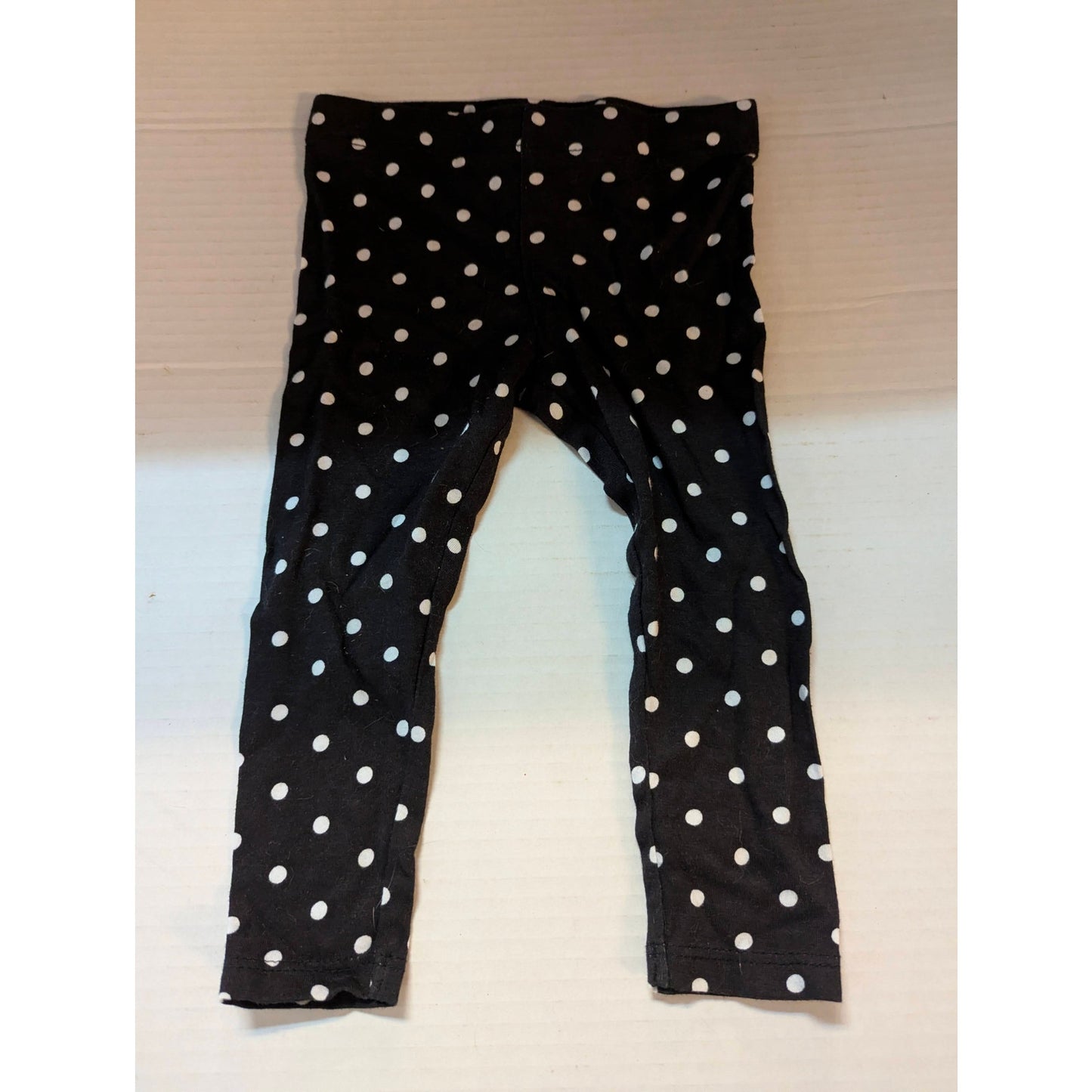 Harper Canyon Baby Black White Polka Dot Ribbed Knit Leggings Size 12 Months