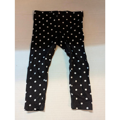 Harper Canyon Baby Black White Polka Dot Ribbed Knit Leggings Size 12 Months
