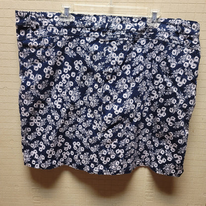 Westport Floral blue white womens size 18W skort Casual summer Pockets