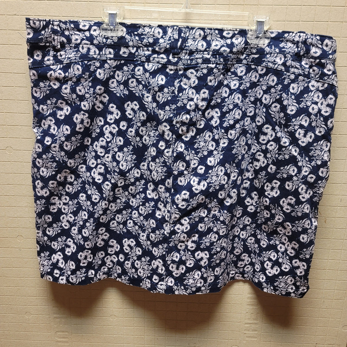 Westport Floral blue white womens size 18W skort Casual summer Pockets
