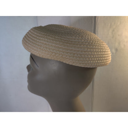 Vintage Cellulose Hat Gayarn by Slocum Cream Pillbox