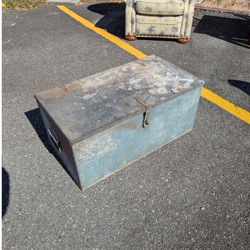 Secondhand Sandies: Aluminum Clad wood interior Military Foot locker storage box