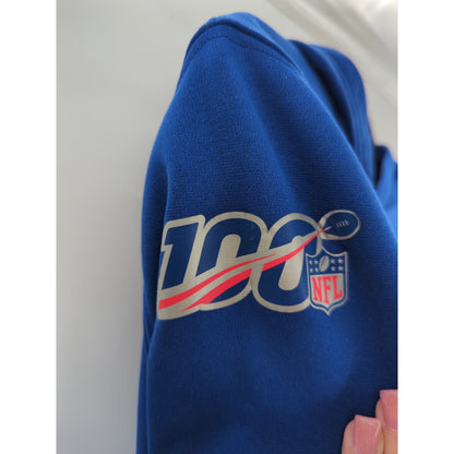 NFL On-Field Apparel NY Giants Pullover Hoodie Kangaroo Pocket Blue Size Large