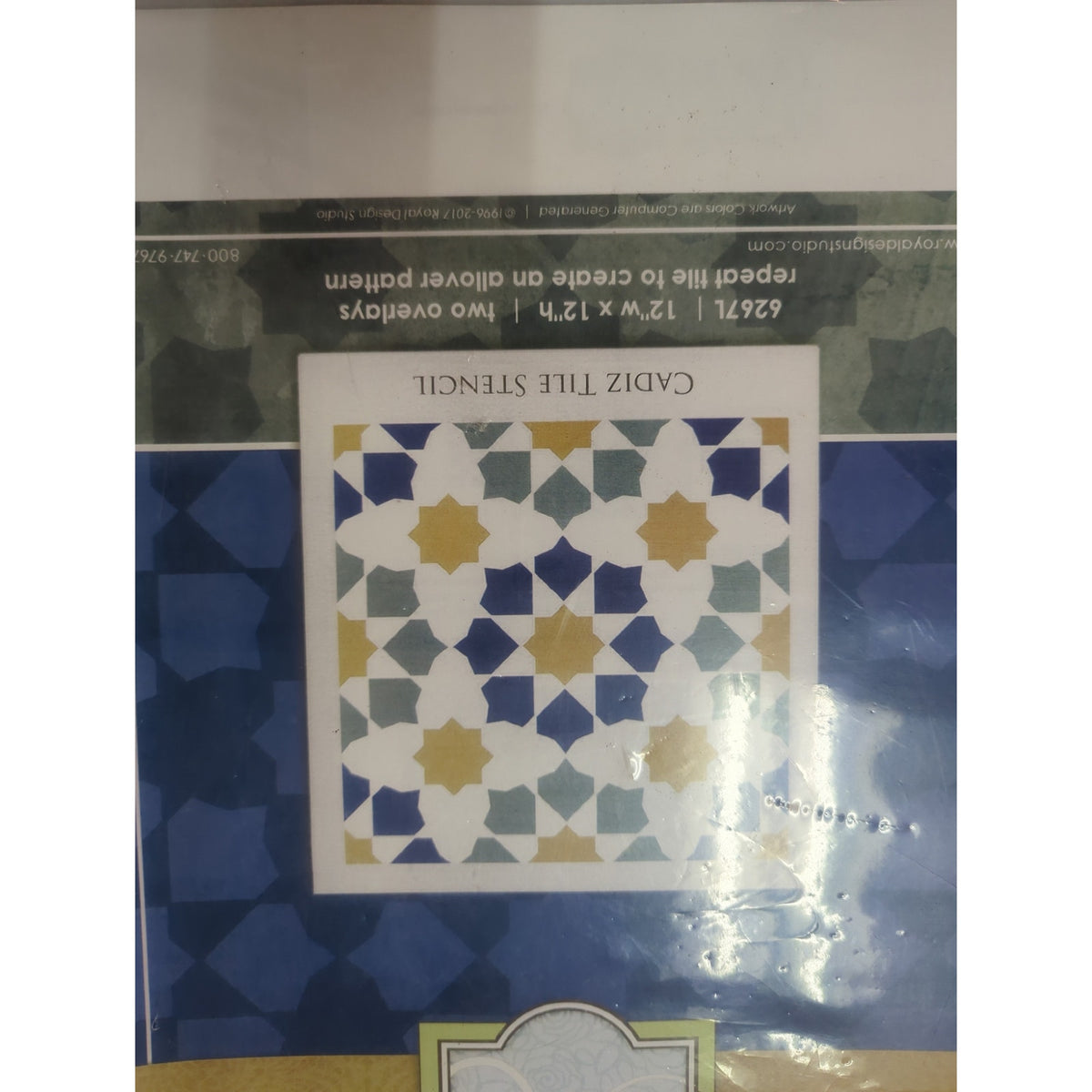 Royal Design Studio Cadiz Tile Stencil Mediterranean DIY Wall Floor 12"x12"