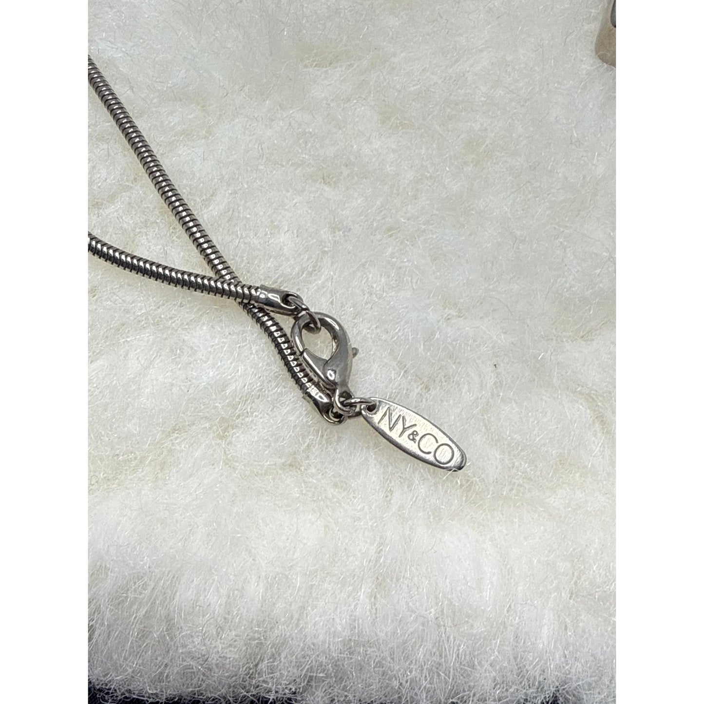 NY & Co Vintage Silver Geometric Triple Square Statement Necklace Minimalist