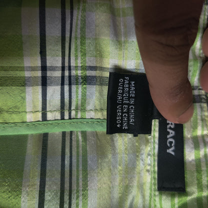 Ellen Tracy Green Plaid Silk Blazer Structured Tartan Preppy Jacket Size 4