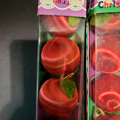8 spun Nylon vintage christmas tree ornaments 2 packs red 2" balls