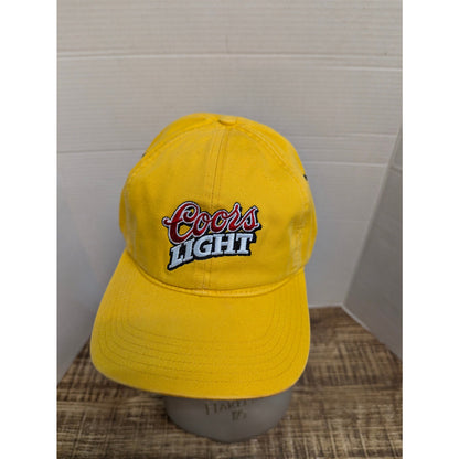 Vintage Mid-Century Coors Light Yellow Snapback Baseball Cap Hat Retro Y2K