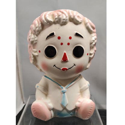 Retro MCM Kitsch Baby Doll Planter Pink Nursery Ceramic Decor Vase E4292 Rare